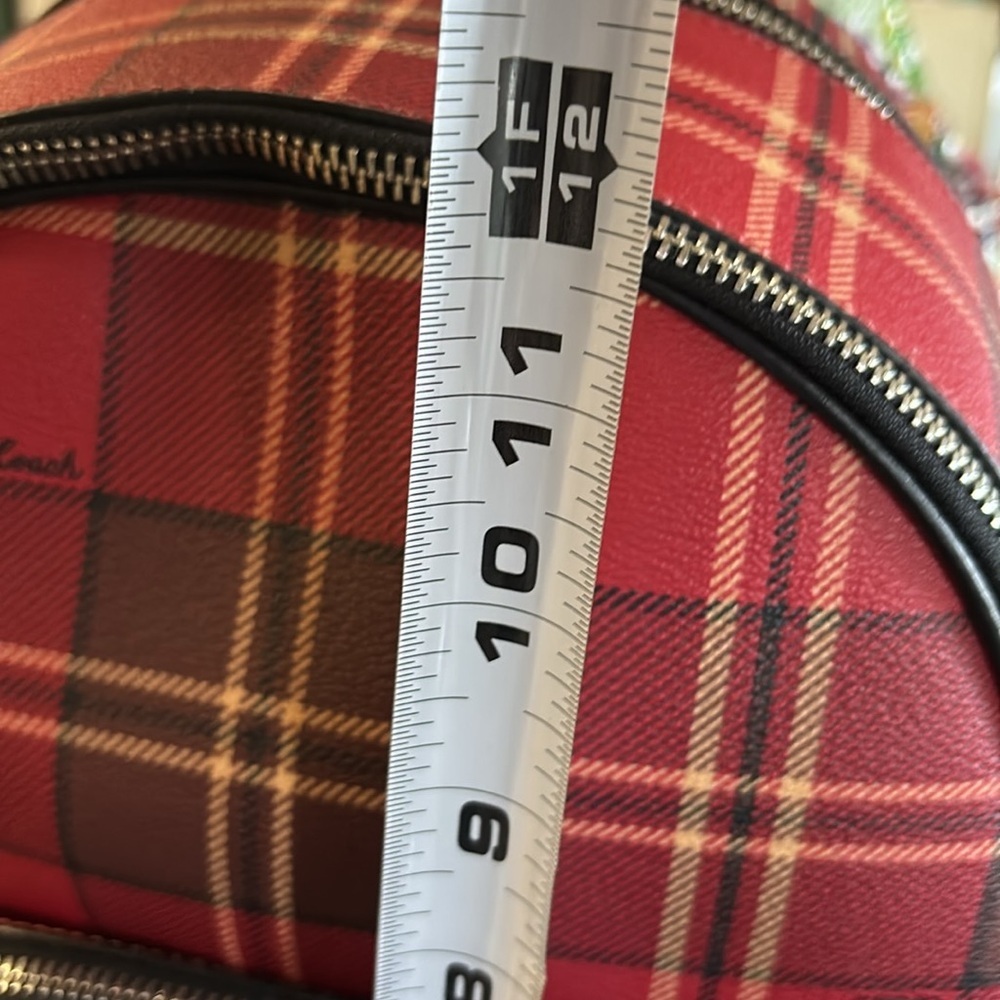 NWT HTF Coach Red Plaid Backpack - Picture 7 of 8
